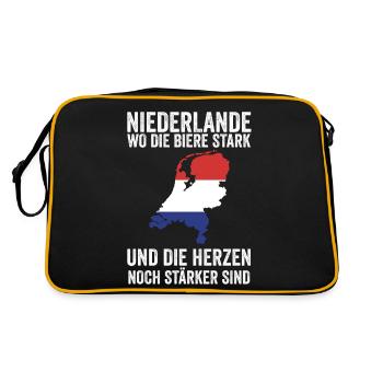 Niederländer Niederlande Holland - Retro Tasche - Schwarz/Gold - Hinten