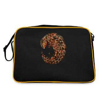 Pangolin T-Shirt Fourmilier Animal En Voie De Disparition Humour - Sac Retro - noir/or - Dos