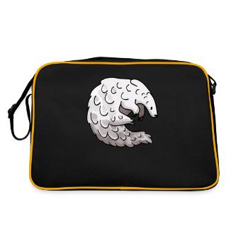 T-shirt Pangolin Roulé Espèces En Voie De Disparition Drôle - Sac Retro - noir/or - Dos