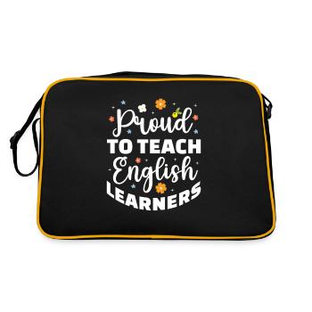 Fier d’enseigner aux apprenants d’anglais la langue ELL - Sac Retro - noir/or - Dos