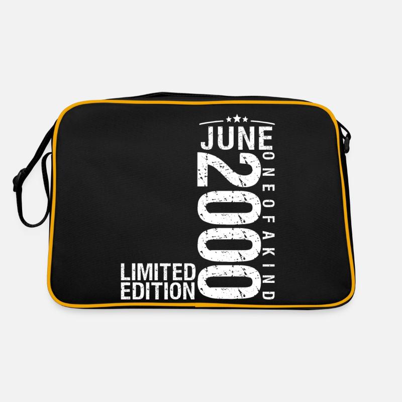 Juni 2000 Juni Jubiläum Juni 2000 - Retro Tasche - Schwarz/Gold