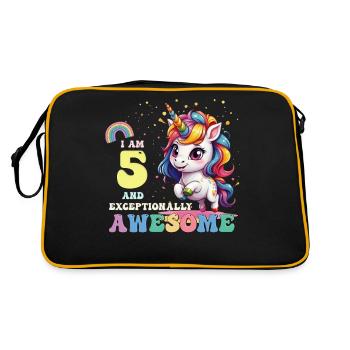J'ai 5 ans et je suis génial - Filles Enfants Licorne C'est mon - Sac Retro - noir/or - Dos