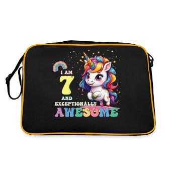 J'ai 7 ans et je suis génial - Filles Enfants Licorne C'est mon - Sac Retro - noir/or - Dos
