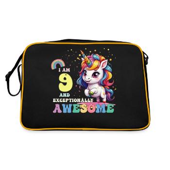 J'ai 9 ans et je suis génial - C'est mon anniversaire, les filles, les enfants - Sac Retro - noir/or - Dos