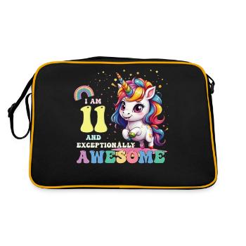J'ai 11 ans et je suis géniale - Filles Enfants Licorne C'est mon - Sac Retro - noir/or - Dos