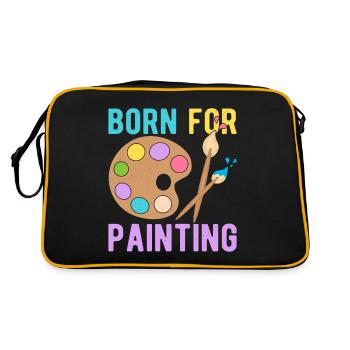 Artiste Peintre Graphique Né Pour Peinture Art Cadeau - Sac Retro - noir/or - Dos