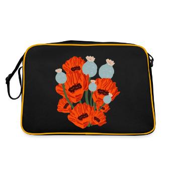 Drôle de coquelicot rouge - Sac Retro - noir/or - Dos