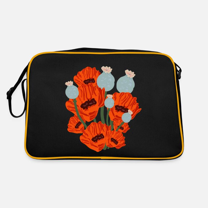 Lustiger roter Mohn Retro Tasche