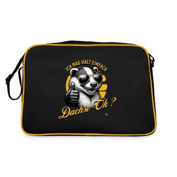J’aime juste les blaireaux - Sac Retro - noir/or - Dos