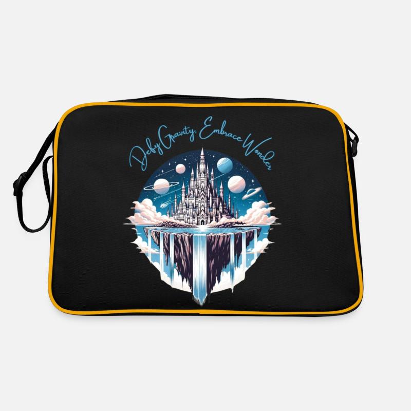 Floating Island with an Upside Down Castle Retro Tasche