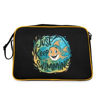 SCHWIMMEN SIE EINFACH WEITER - Retro Tasche - Schwarz/Gold - Hinten
