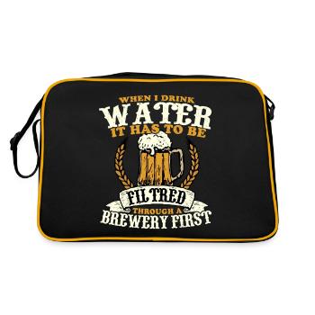 Funny Water Brewery Homebrew Brewer Craft Beer - Retro Tasche - Schwarz/Gold - Hinten