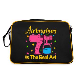 Cool Artist Airbrushing Is The Real Art Motiv Gift - Retro Bag - black/gold - Back