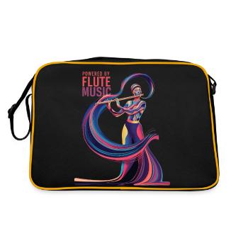 Unterstützt von Flute Music - Retro Tasche - Schwarz/Gold - Hinten