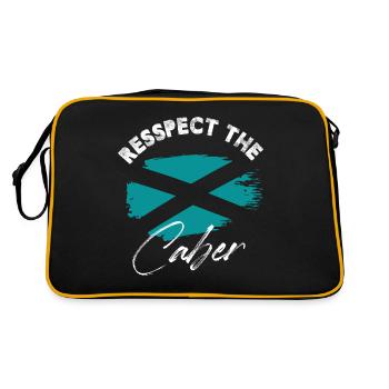 Respect The Caber Tree Trunk Throwing Log Tosser - Retro Tasche - Schwarz/Gold - Hinten