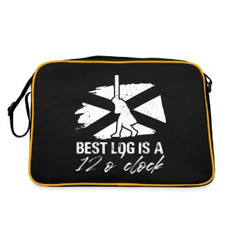 Best Log In A 12 O'Clock Tree Trunk Throwing - Retro Tasche - Schwarz/Gold - Hinten