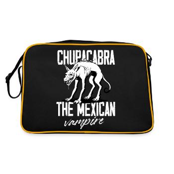 Chupacabra The Mexican Vampire Cryptid Monster - Retro Tasche - Schwarz/Gold - Hinten