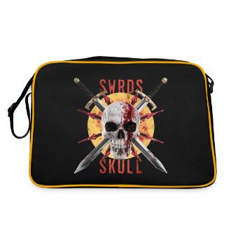 SWORDS AND SKULL - Retro Bag - black/gold - Back
