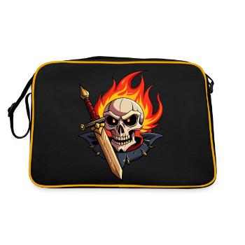 SWORDS AND SKULL - Retro Bag - black/gold - Back