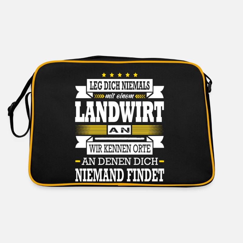 Leg Dich Niemals Mit Einem Landwirt An Jungbauer Retro Tasche