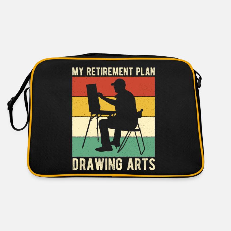 Artiste Peintre Graphique Mon Plan de Retraite Dessin Sac Retro