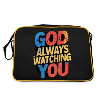 GOD ALWAYS WATCHING YOU - Retro Bag - black/gold - Back