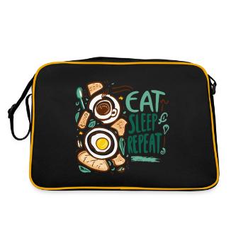 EAT SLEEP REPEAT - Retro Bag - black/gold - Back