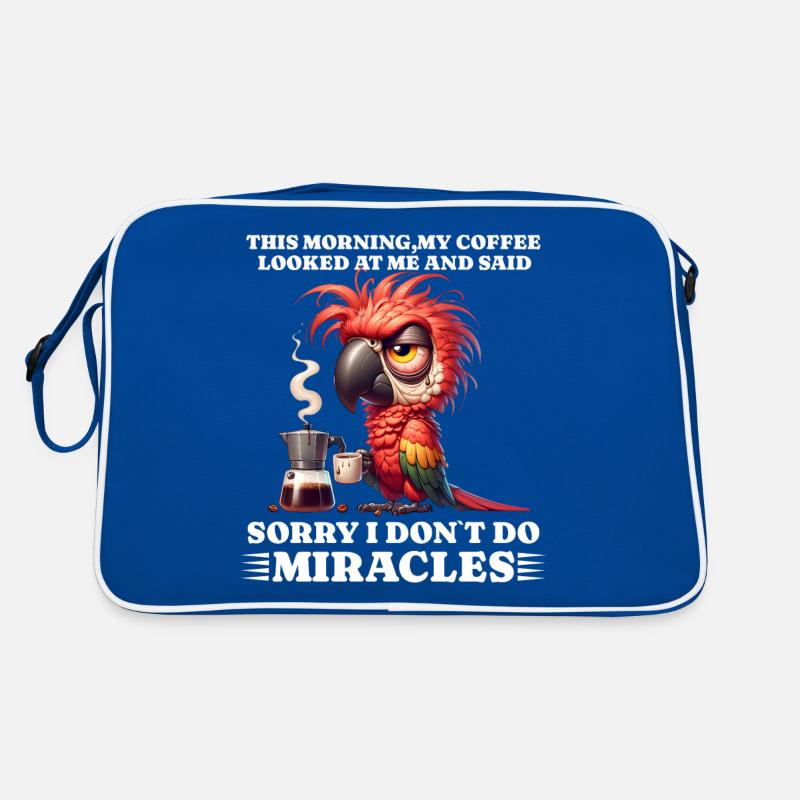 Morgenmuffel Kaffee lustiges Spruch parrot Retro Tasche