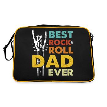 Meilleur papa de tous les temps avec guitare, musique rock et thème du crâne - Sac Retro - noir/or - Dos