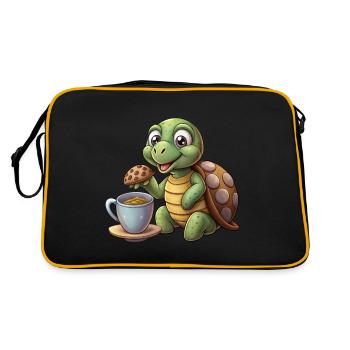 COOKIES, COFFEE TIME - Retro Bag - black/gold - Back