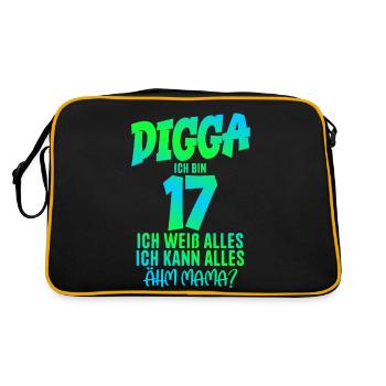 17th Birthday Digga I'm 17 I Can Do Everything - Retro Bag - black/gold - Back