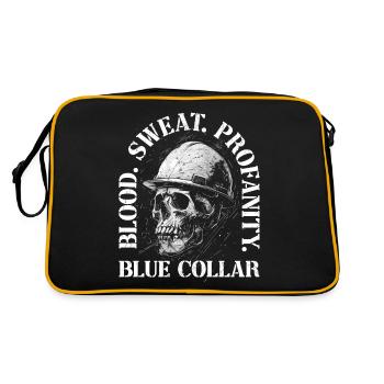 Ouvrier du bâtiment Crâne Sang Sweat Col Bleu - Sac Retro - noir/or - Dos