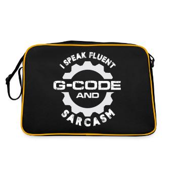 I Speak Fluent G-Code And Sarcasm Cnc Machinist - Retro Bag - black/gold - Back
