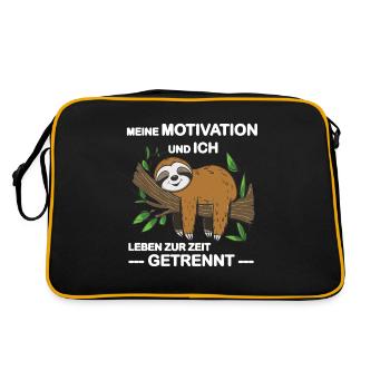 Funny sloth, no desire - Retro Bag - black/gold - Back