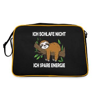 Funny sloth, no desire - Retro Bag - black/gold - Back