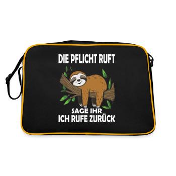 Funny sloth, no desire - Retro Bag - black/gold - Back