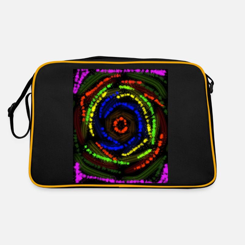 Concentric Colored Lines, Abstract Drawing Retro Bag