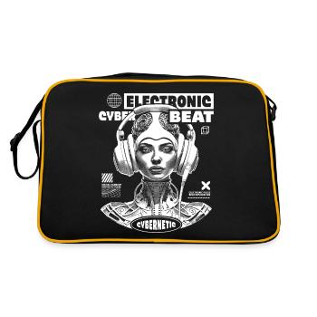 Seductive space woman, shirt for techno fans - Retro Bag - black/gold - Back