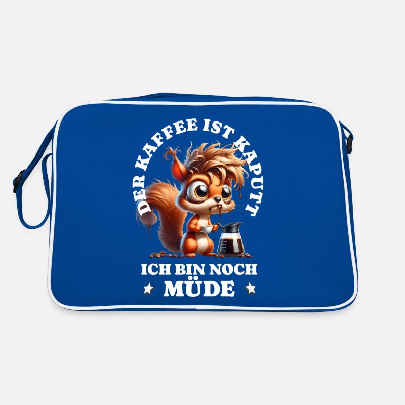 Morgenmuffel Kaffee ist kaputt Eichhörnchen Retro Tasche