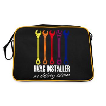 HVAC Installer We Destroy Silence Air Condition - Retro Bag - black/gold - Back