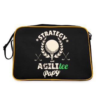 Grandpa golfer - Retro Bag - black/gold - Back