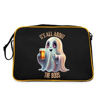 Halloween-Geist. - Retro Tasche - Schwarz/Gold - Hinten