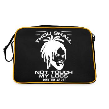 Thou shall not touch my locs Don't try me - Retro Tasche - Schwarz/Gold - Hinten