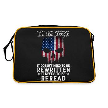 Patriot Skull US Flag USA Constitution Needs To - Retro Bag - black/gold - Back