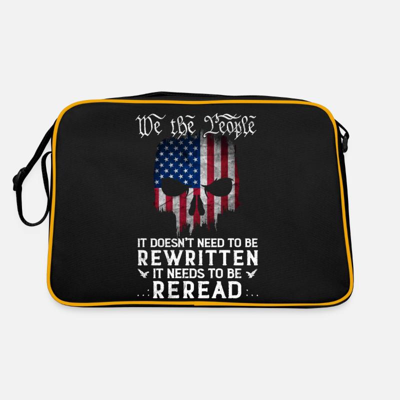 Patriot Skull US Flag La Constitution des États-Unis doit Sac Retro