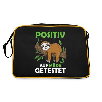Funny sloth, no desire - Retro Bag - black/gold - Back