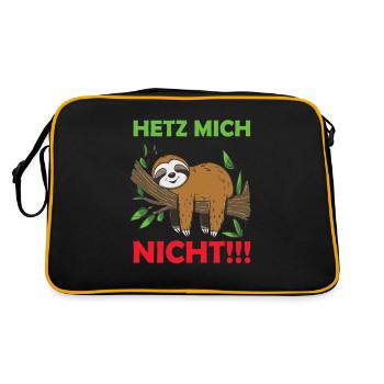 Funny sloth, no desire - Retro Bag - black/gold - Back