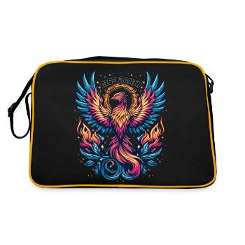 Phoenix - Ressuscitez-vous à nouveau. Oiseau, flammes du phénix, - Sac Retro - noir/or - Dos