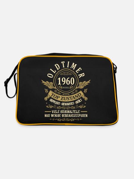 Geburtsjahr 1960 Geburtstag Oldtimer Top Zustand - Retro Tasche - Schwarz/Gold