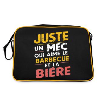 Barbecue beer - BBQ humor - Retro Bag - black/gold - Back